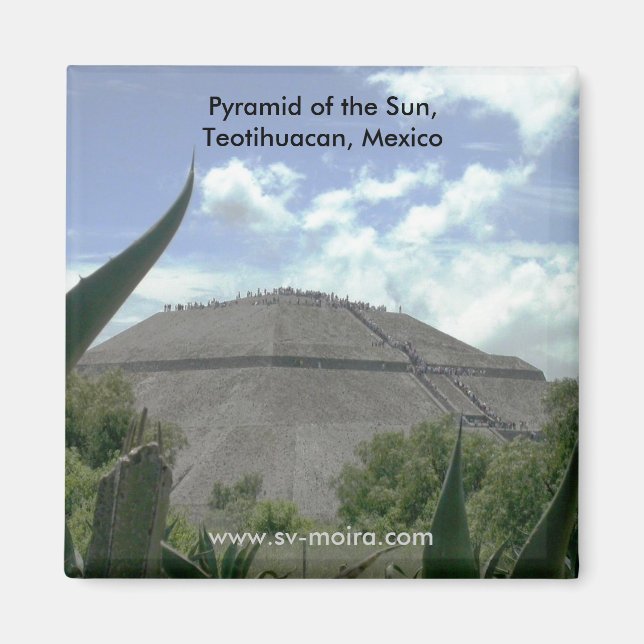 Pyramide der Sonne, Teotihuacan, Mexiko Magnet (Vorne)