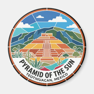 Pyramide der Sonne Teotihuacan Mexiko Magnet