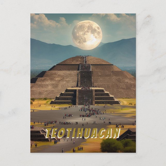 Pyramide des Mondes, Teotihuacan, Mexiko-Reise Postkarte (Vorderseite)