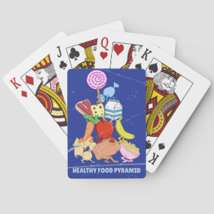 Pyramide "Gesunde Lebensmittel" lustige Cartoon Spielkarten