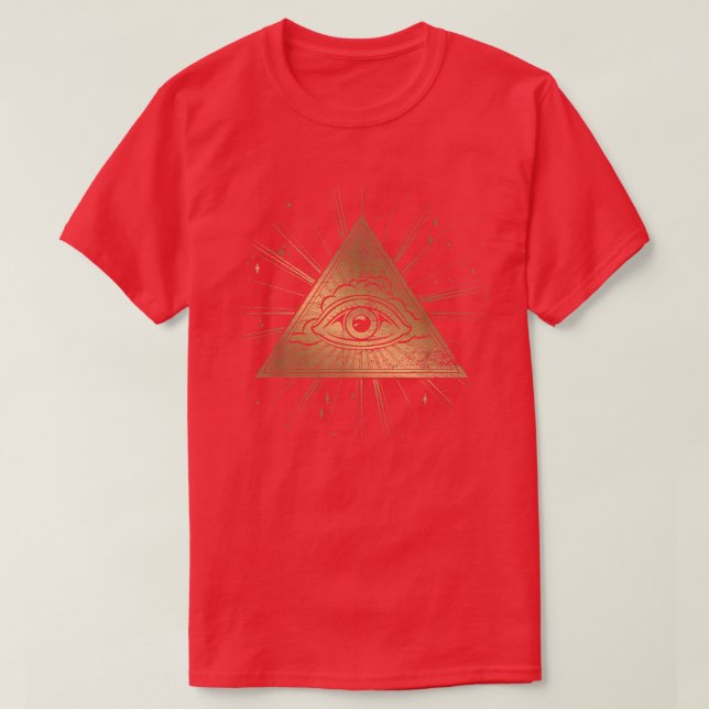 Pyramide Hexe Blackcraft okkultisiert Dunkle Magie T-Shirt (Design vorne)