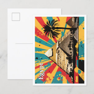 Pyramide Kairo Ägypten Pop Art Reise Illustration Postkarte