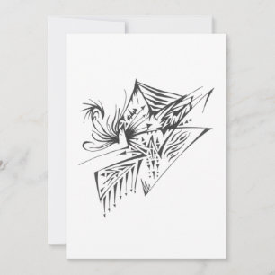 Pyramide Schwarz Weiß Abstrakt Stammes-Tattoo-Kuns Dankeskarte