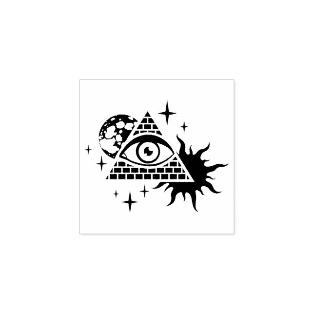 Pyramide und das Auge Gummistempel (Prägung)