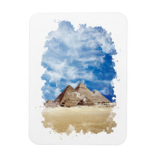 Pyramide von Gizeh Ägypten Wasserfarben Kunst, Dic Magnet