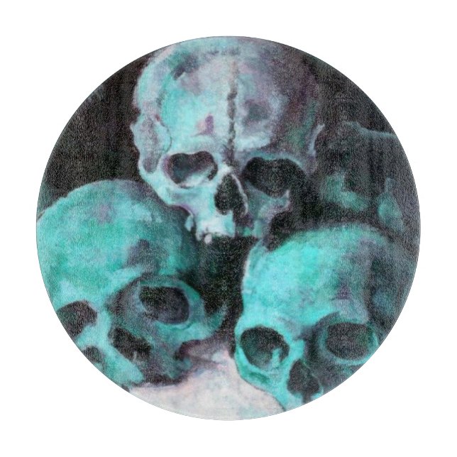 Pyramide von Skulls nach Cezanne Schneidebrett (Vorderseite)