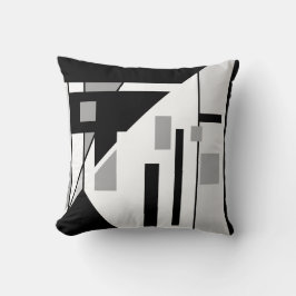 Pyramiden-ähnlich Schwarz-weiß Gray Geometric Abst Kissen