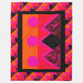 Pyramiden anderer Welten in Rosa und Orange Fleecedecke