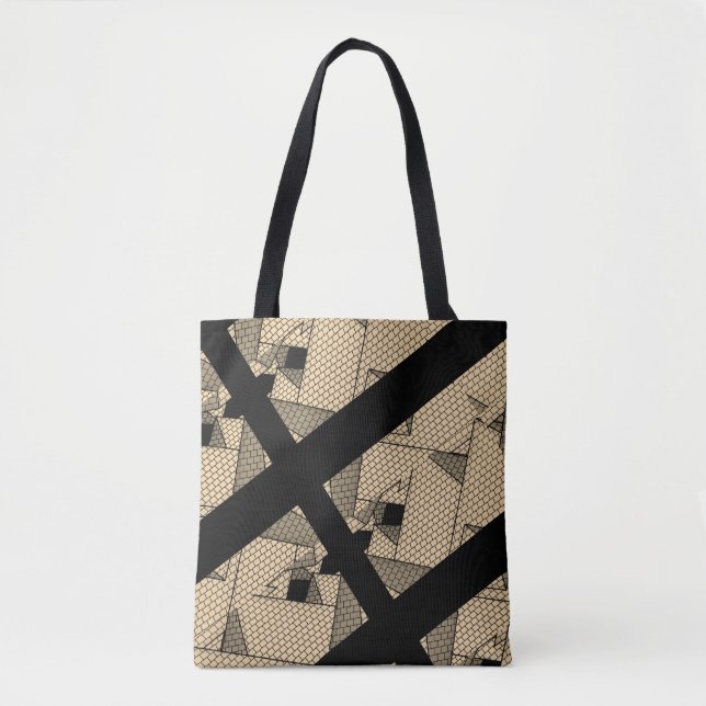 Pyramiden auf und ab Gelb auf Schwarzem Tasche (Vorderseite)