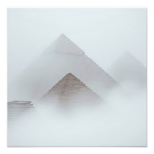 Pyramiden im Nebel Fotodruck
