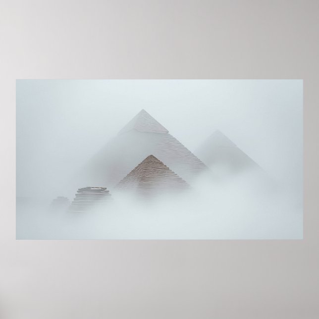Pyramiden im Nebel Poster (Vorne)