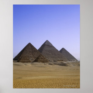 Pyramiden in der Wüste Kairo, Ägypten Poster
