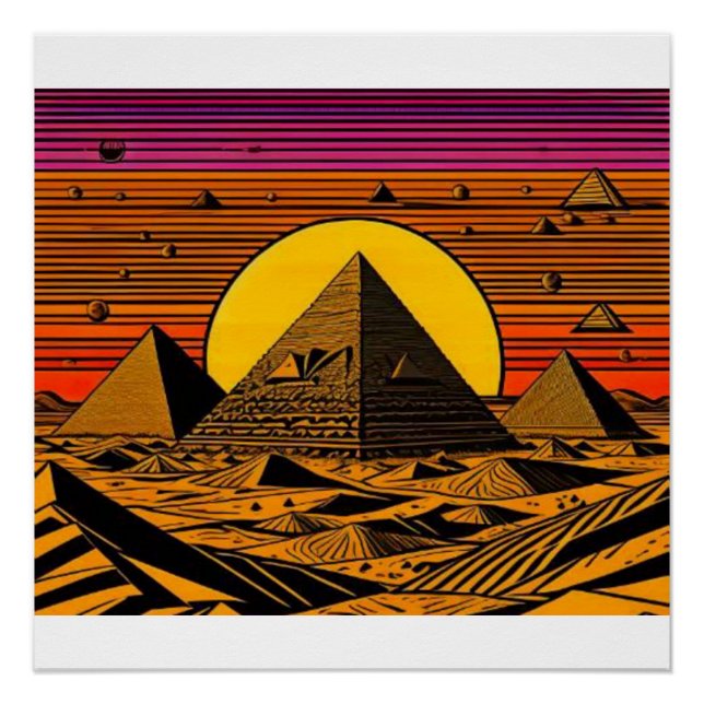 Pyramiden in der Wüste Poster (Vorderseite)