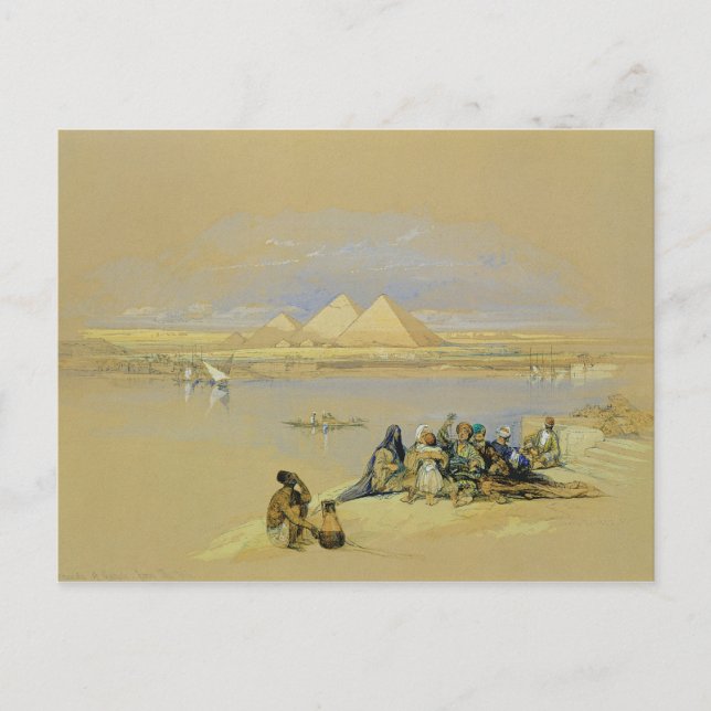 Pyramiden in Gizeh, in der Nähe von Kairo (w/c) Postkarte (Vorderseite)