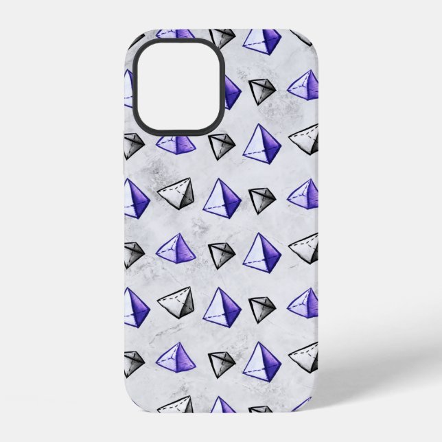 Pyramiden Muster Geometrie Mathematiklehrer iPhone 12 Hülle (Rückseite)