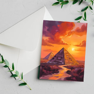 Pyramiden von Ägypten Sonnenuntergang Reise Malere