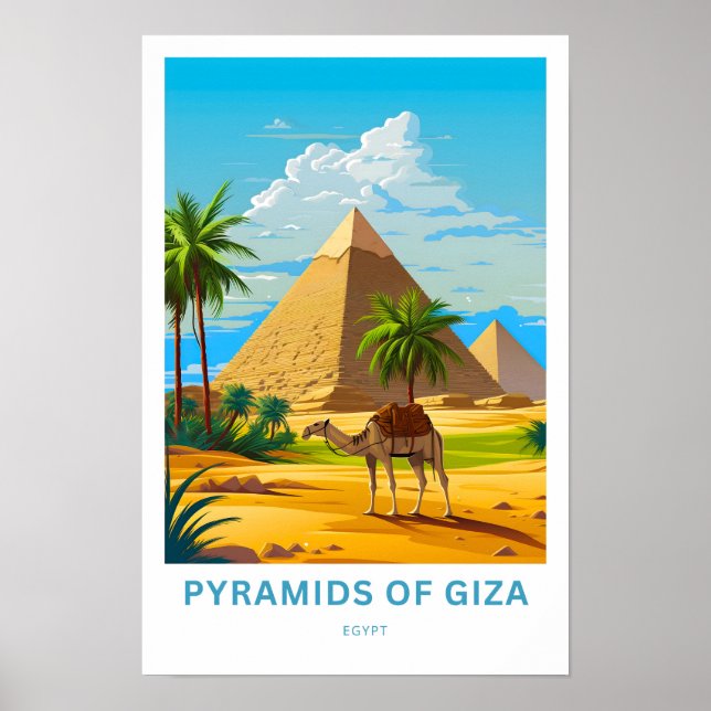 Pyramiden von Gizeh Ägypten Reisen Print Poster (Vorne)