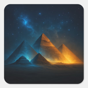 Pyramiden von Gizeh Nachtleuchter Quadratischer Aufkleber