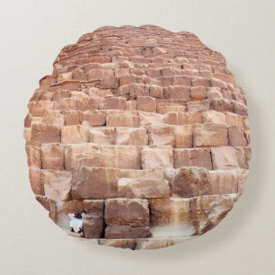 Pyramidenkomplex Gizeh. Auch genannt Giza Necrop Rundes Kissen
