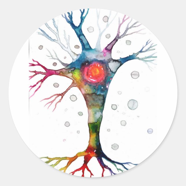 Pyramidenneuron im Neocortex Runder Aufkleber (Vorderseite)