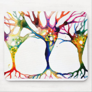 Pyramidenneuronen-Trio mit Wasserfarben gemalt Mousepad