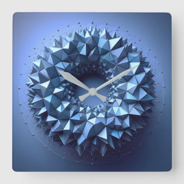 Pyramidenrad Quadratische Wanduhr (Vorderseite)