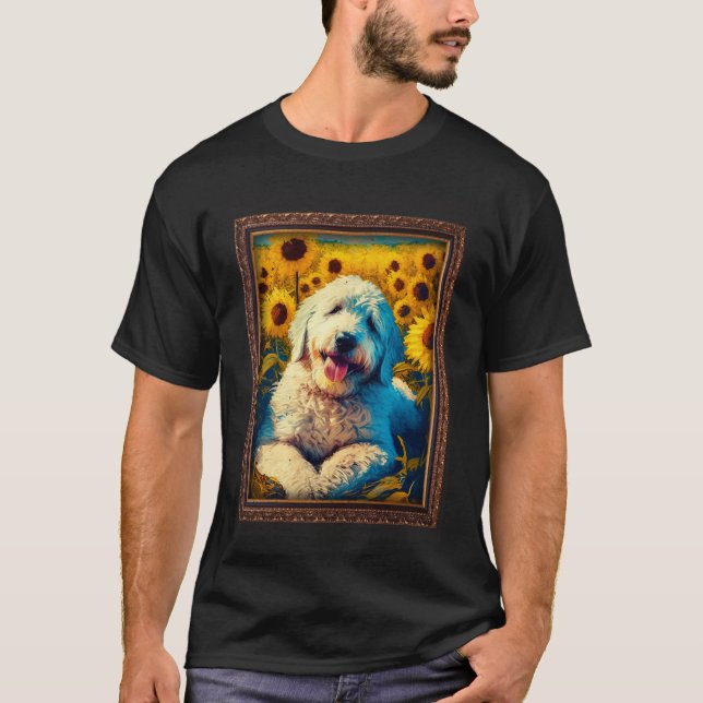 Pyredoodle Malerei Sonnenblumen Blume Mama Frauen  T-Shirt (Vorderseite)