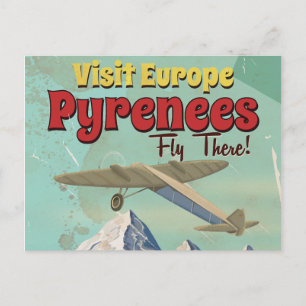 Pyrenäen Berge, Europa Jahrgang Reiseplakat Postkarte