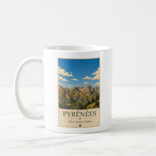 Pyrenäen Frankreich – Alpines Illustrated Landscap Kaffeetasse