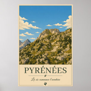 Pyrenäen Frankreich – Rockys illustrierter Poster