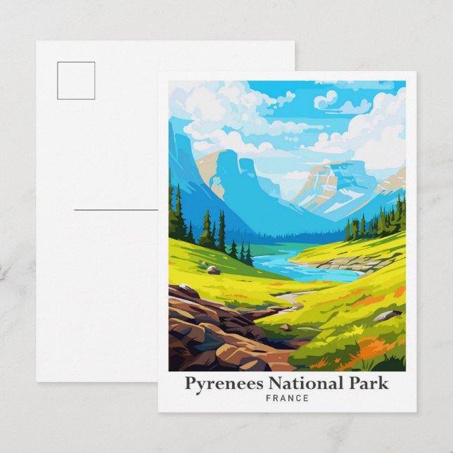 Pyrenäen Nationalpark Vintage Postkarte (Vorne/Hinten)