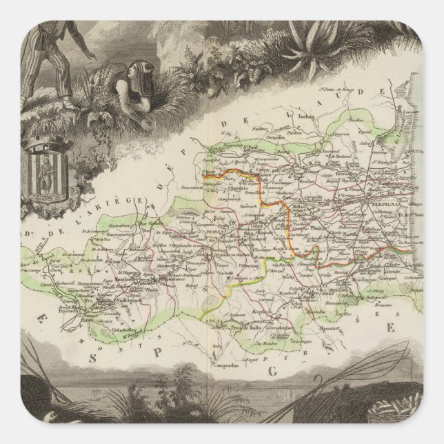 Pyrenäen Quadratischer Aufkleber (Vorderseite)