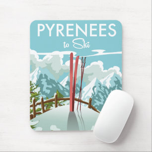 Pyrenäen zum Skifahren drucken. Mousepad