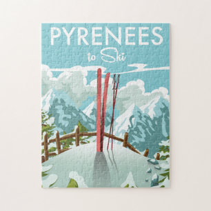 Pyrenäen zum Skifahren Reisekunst.