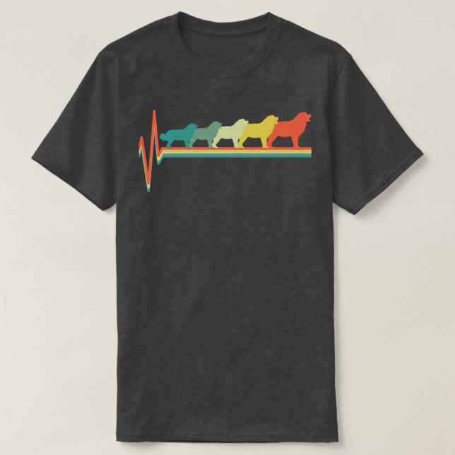 Pyrenäenberg Hund Herzschlag Vintag 1 T-Shirt (Design vorne)
