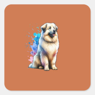 Pyrenean Shepherd Dog Quadratischer Aufkleber