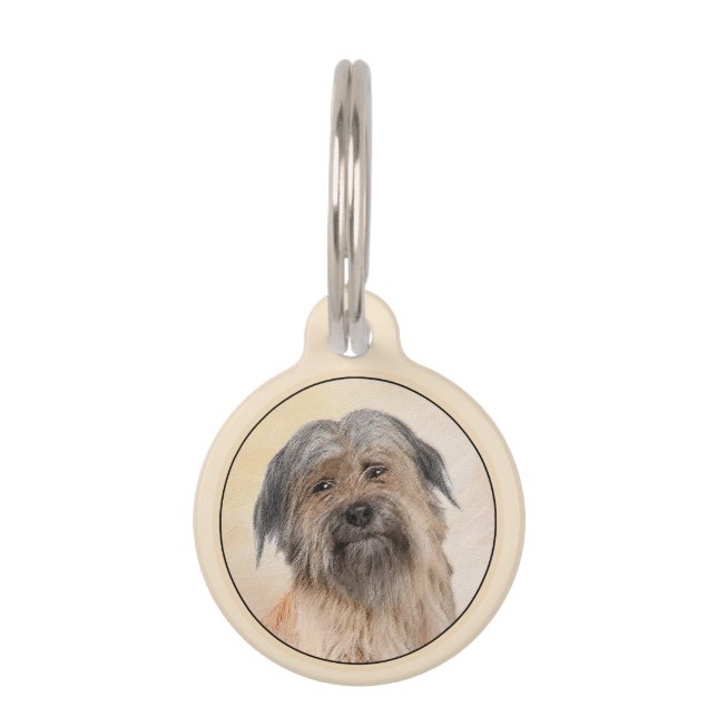 Pyrenean Shepherd Malerei - Niedliche Original Dog Haustiermarke (Vorderseite)