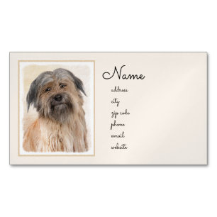 Pyrenean Shepherd Malerei - Niedliche Original Dog Magnetische Visitenkarte