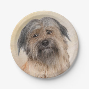 Pyrenean Shepherd Malerei - Niedliche Original Dog Pappteller