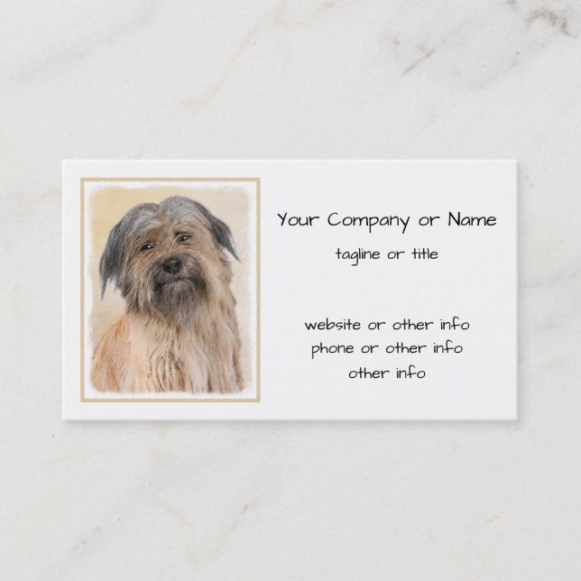 Pyrenean Shepherd Malerei - Niedliche Original Dog Visitenkarte (Vorderseite)