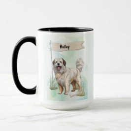 Pyrenean Shepherd Watercolor Personalized Dog Tasse