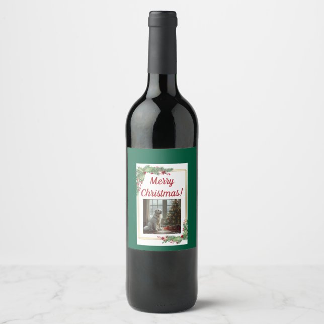 Pyrenees Christmas Wine Bottle Label Weinetikett (Vorderseite)