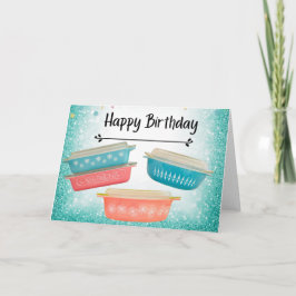 Pyrex Liebe Happy Birthday Pink Daisy Snowflake Karte