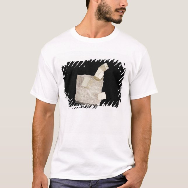 Pyrit-Kristalle im Schiefer T-Shirt (Vorderseite)