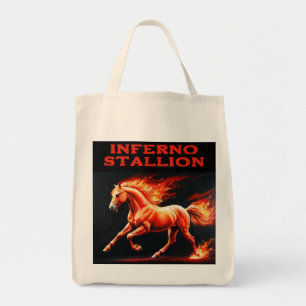 Pyro Horse: Orangefarbener Hengst mit Flammenmaus Tragetasche
