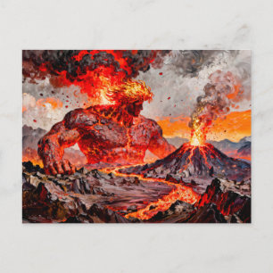 Pyrokles Titan des Lavastroms und des vulkanischen Postkarte