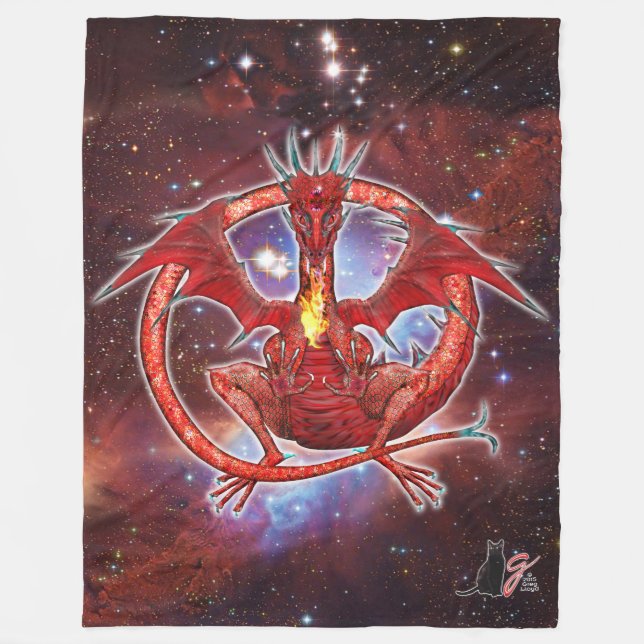 Pyrope Cosmic Dragon Fleece Blanket (Vorderseite)
