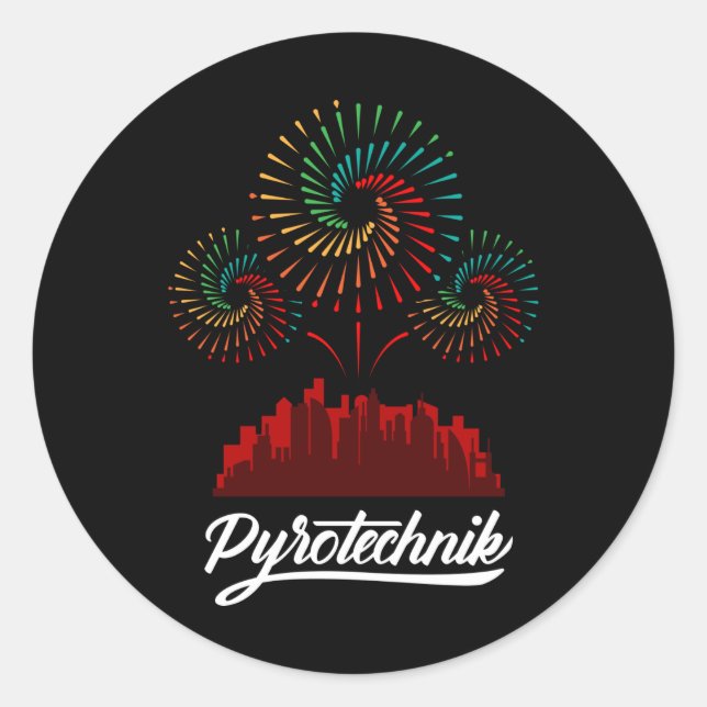 Pyrotechnik Pyrotechniker Crew Pyro Show Runder Aufkleber (Vorderseite)