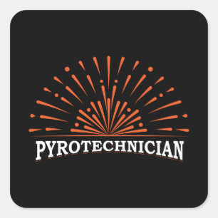 Pyrotechniker Crew Pyrotechnik Feuerwerk Pyro Quadratischer Aufkleber