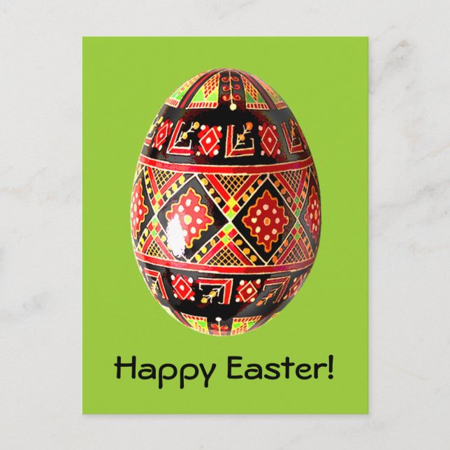 Pysanky Ukrainisch Painted Egg Osterkarte Feiertagspostkarte (Vorderseite)